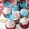 24 Pack 16th Birthday Cupcake Toppers Glitter Sixteen Happy Sweet 16 Cupcake Picks Cheers to 16 Years Old Cupcake Decorations for 16th Birthday Anniversary Party Cake Decorations Supplies Light Blue view 4