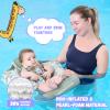 GENTEACO Mambobaby Baby Swim Float with Canopy Non-Inflatable Infant Pool Float with Tail 3-24 Months Avoid Flip Solid Skin-Friendly Material for Toddler Boys Girls(Leopard Green) view 2
