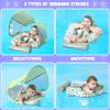 GENTEACO Mambobaby Baby Swim Float with Canopy Non-Inflatable Infant Pool Float with Tail 3-24 Months Avoid Flip Solid Skin-Friendly Material for Toddler Boys Girls(Leopard Green) view 4