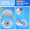 GENTEACO Mambobaby Baby Swim Float with Canopy 3-24 Months Non-Inflatable Infant Floats for Pool Add Tail Avoid Flip Skin-Friendly Material for Toddler Boys Girls(Blue) view 3