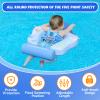 GENTEACO Mambobaby Baby Swim Float with Canopy 3-24 Months Non-Inflatable Infant Floats for Pool Add Tail Avoid Flip Skin-Friendly Material for Toddler Boys Girls(Blue) view 4