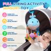 Jollybaby Activity Pull String Hanging Toy for Baby Stroller Car Seat Crib Play Gym, Plush Stuffed Ocean Whale Toy for Carseat with Teether Rattles, Montessori Sensory Toy for Baby Gift view 2