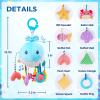 Jollybaby Activity Pull String Hanging Toy for Baby Stroller Car Seat Crib Play Gym, Plush Stuffed Ocean Whale Toy for Carseat with Teether Rattles, Montessori Sensory Toy for Baby Gift view 4
