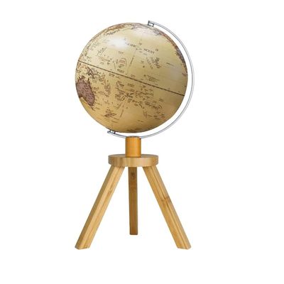 Globe Illuminated World Globe for Kids Geography Educational Easy to Read Light Up Globe with Wooden Tripod Stand for Home and Office Globe for Decor