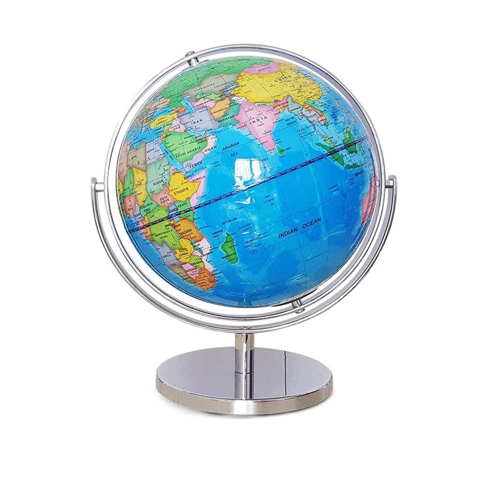 Globe 720 Rotation Large World Globe with Metal Stand Desktop Geography Earth Globe Decor Easy to Read for Home Office School Globe for Decor