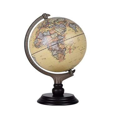 OLOTU Globe Illuminated Led World Globe Antique Desktop Globe Rotating Earth Geography Globe with Wooden Base Educational Globe for Kids Globe for Decor