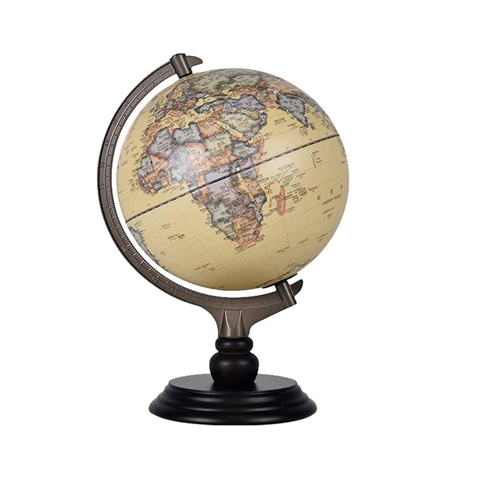 OLOTU Globe Illuminated Led World Globe Antique Desktop Globe Rotating Earth Geography Globe with Wooden Base Educational Globe for Kids Globe for Decor