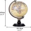 OLOTU Globe Illuminated Led World Globe Antique Desktop Globe Rotating Earth Geography Globe with Wooden Base Educational Globe for Kids Globe for Decor view 2