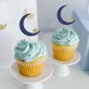 12pcs Moon and Star Cupcake Toppers - Over the Moon Cupcake Toppers, Twinkle Twinkle Little Star CupcakeToppers, Outer Space Theme Party Decorations view 1