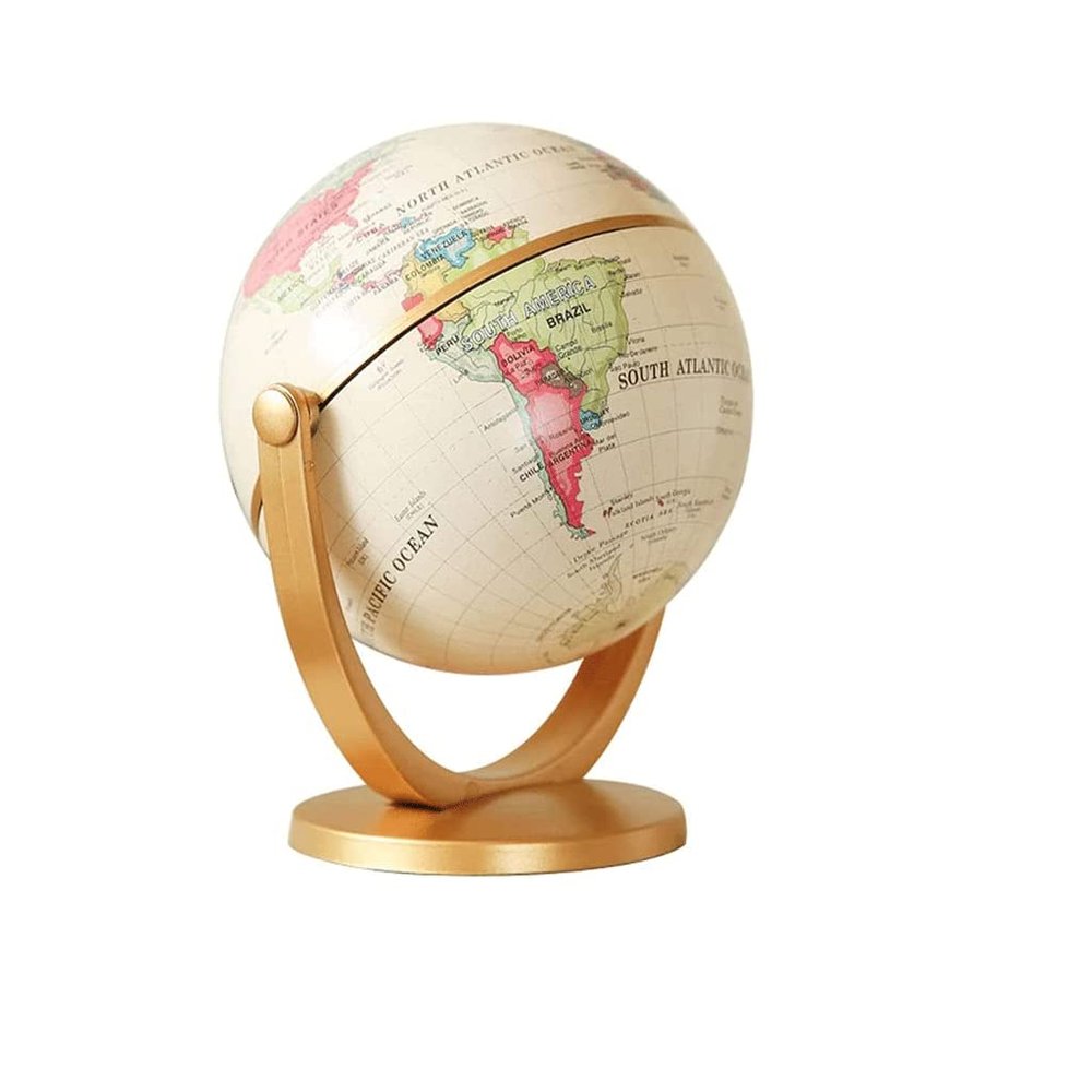 Globe 720 Rotation World Globe with PVC Stand Unique Small Desktop Antique Educational World Globe for School Home and Office Globe for Decor