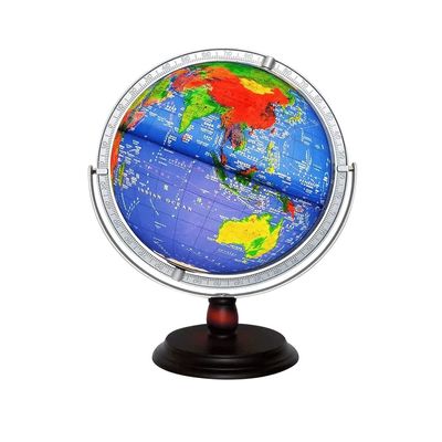 Globe 32cm/12.5 Inch World Globe with Wooden Stand 3D Stereo Globe Built in Led Antique Globe for Home Dcor and Office Desktop Globe for Decor