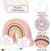 Threan Rainbow Piata Pink Rainbow Birthday Party Piata with Bat Stick Blindfold Boho Theme Birthday Baby Shower Toys Games Party Supplies Decor view 3