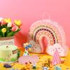 Threan Rainbow Piata Pink Rainbow Birthday Party Piata with Bat Stick Blindfold Boho Theme Birthday Baby Shower Toys Games Party Supplies Decor view 4