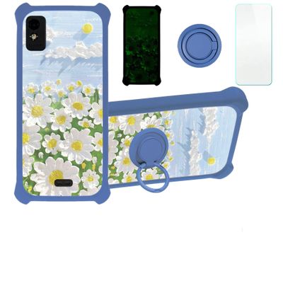 jioeuinly Blu Studio Mini 2023 Case Compatible with Blu Studio Mini 2023 Phone Case Cover [with Tempered Glass Screen Protector][Hard PC + Soft Silicone][Ring Support] [Luminous Effect] YGL-CJ