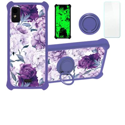 jioeuinly Blu Studio Mini 2023 Case Compatible with Blu Studio Mini 2023 Phone Case Cover [with Tempered Glass Screen Protector][Hard PC + Soft Silicone][Ring Support] [Luminous Effect] YGZ-ZSH