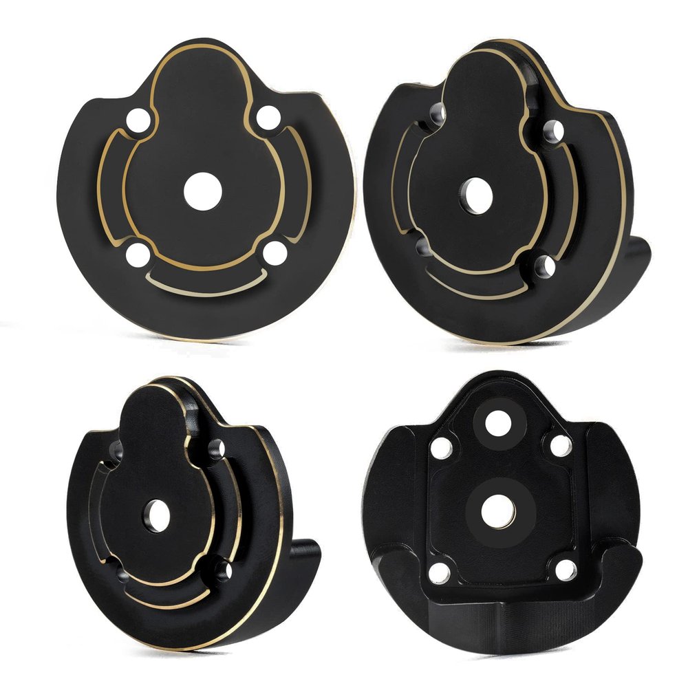 4pcs UTB18 Brass Axle Housing Covers Counter Weight for Axial RC Crawler 1/18 UTB18 Capra Unlimited Trail Buggy RTR Upgrade Part (Black)