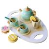 Wooden Tea Party Set for Little Girls Toys, Pretend Play Kids Tea Set for Toddlers Wood Toys, Wooden Play Food Kitchen Accessories Sets for Kid view 1