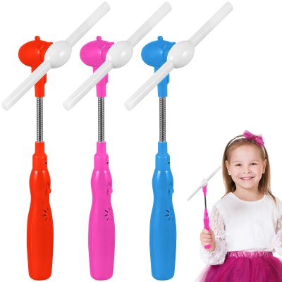 Toyvian 3 Pcs Kids Glow Wands Light Up Windmill Toy Led Hand Fan Pinwheels for Kids, Fan Toy with Music, Light Up Swivel Light Wand Party Favor, 24.5cm/9.65inch Led s for