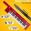 QShark Portable Piano Keyboard 37 keys, Electronic Karaoke Keytar Toys w/Microphone & Carry Strap, 4 Tones, 4 Rhythms, 10 Demo Songs, Rechargeable, Guitar Birthday Gifts for Boys Girls Kid Age 3+, Red view 3