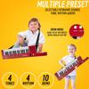 QShark Portable Piano Keyboard 37 keys, Electronic Karaoke Keytar Toys w/Microphone & Carry Strap, 4 Tones, 4 Rhythms, 10 Demo Songs, Rechargeable, Guitar Birthday Gifts for Boys Girls Kid Age 3+, Red view 4