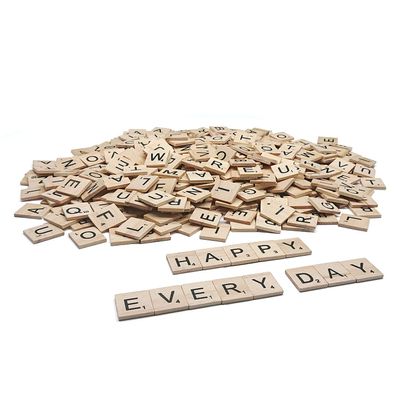 Goiio 1000 Pieces Letters for Crafts, Wood Tiles, DIY Wood Gift Decoration, Making Alphabet Coasters and Crossword Game