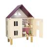 Janod Twist My First Doll House - 30 Dollhouse with Hinged Front and Wooden Legs - Includes 11 Pieces of Furniture - Compatible with Most 4.5 Dolls - Pretend Play Set - Ages 3-8 Years - J06617 view 1