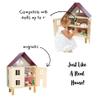 Janod Twist My First Doll House - 30 Dollhouse with Hinged Front and Wooden Legs - Includes 11 Pieces of Furniture - Compatible with Most 4.5 Dolls - Pretend Play Set - Ages 3-8 Years - J06617 view 3
