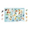 Janod Minikids World Puzzle-40 FSC Wood Magnets-1 Poster Included-Educational Game-Baby Animal Magnets-24 Months +, J05468, Multicolor view 1