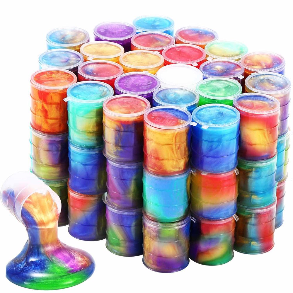 GALXSLIMR Barrel Slime 48 Pack, Mini Galaxy Slime Party Favors for Girls Boys, Super Soft and Stretchy Slime Kit for Kids Valentine, Classroom Prizes, Carnival Prizes, Goodies Bag Stuffer