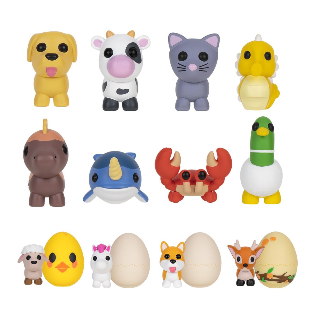 Adopt Me! 10 Pack Series 1 Mystery Pets - Exclusive Virtual Item Code Included - Fun Collectible Toys for Kids Featuring Your Favorites from the Top Online Game - Ages 6+