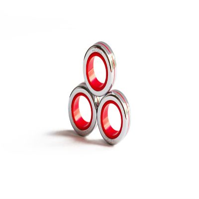 Fingears Magnetic Rings (Set of 3) - Fidget Toy, Great Gift for Teens, Adults, ADHD, Stress Relief Fidget - (Silver/Red)