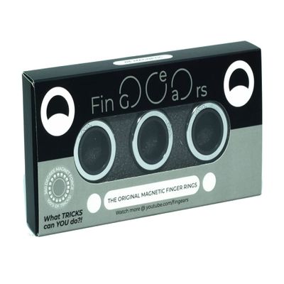 Fingears Magnetic Rings (Set of 3) - Fidget Toy, Great Gift for Teens, Adults, ADHD, Stress Relief Fidget - (Silver/Black)