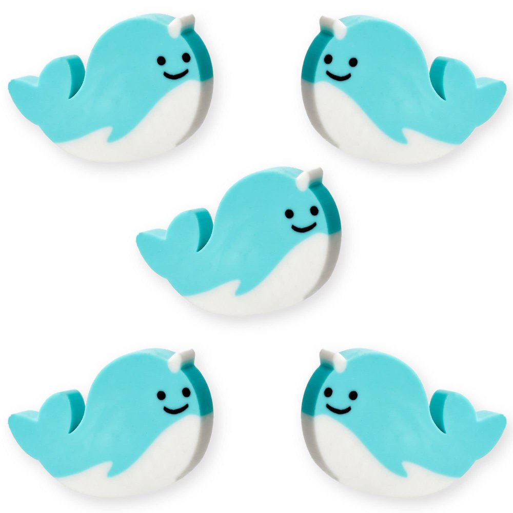 Dolphin Erasers for Kids - 30 Pcs Mini Animal Pencil Erasers - Cute Classroom Prizes - School Supplies - Vending Machine Toy - Easter Egg Fillers
