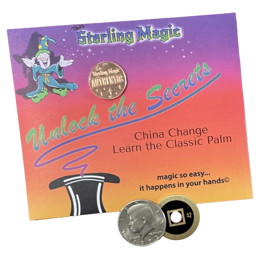 Ted's Sterling Magic China Change Trick Set, Learn to Master The Classic Palm with This Phenomenal Transformation (Bicentennial Edition)