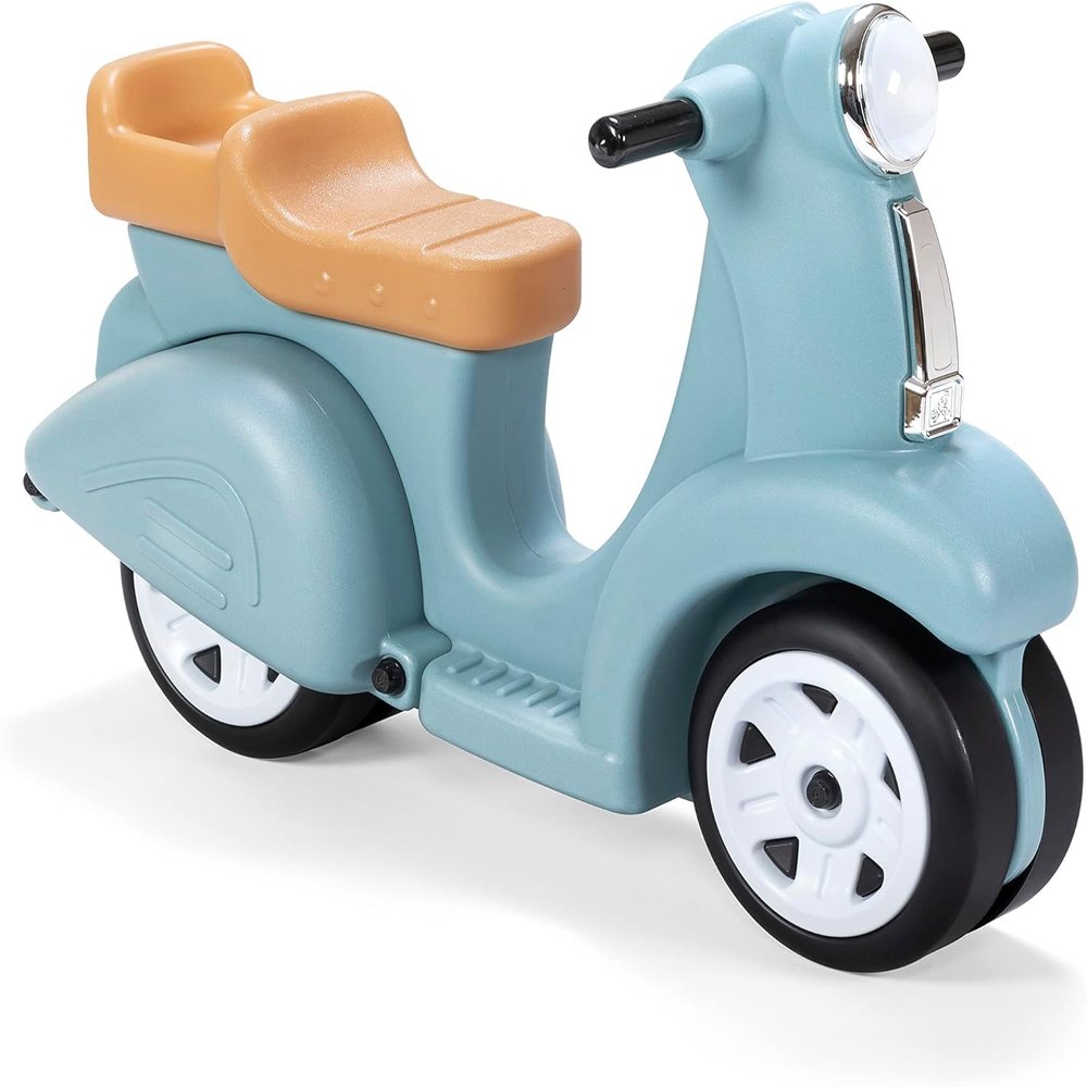Step2 Ride Along Scooter Kids Push Car, Foot Powered Ride On Toy, Practice Balance with 4 Wheels, Made of Durable Plastic, Max Weight 40 lbs., For Toddlers 1.5-4 Years Old, Aqua