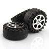 4pcs Model Car Wheels 42mm Plastic DIY Toy Wheels Black for 2mm Shaft view 1