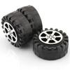 4pcs Model Car Wheels 42mm Plastic DIY Toy Wheels Black for 2mm Shaft view 2