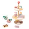 Wooden Dessert Cake Tea Party Set for Little Girls Toys, Pretend Play Kids Tea Set for Toddlers Wood Toys, Wooden Play Food Kitchen Accessories Sets for Kids (Dessert Tea) view 1