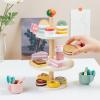 Wooden Dessert Cake Tea Party Set for Little Girls Toys, Pretend Play Kids Tea Set for Toddlers Wood Toys, Wooden Play Food Kitchen Accessories Sets for Kids (Dessert Tea) view 2