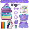 18INDC 18 Inch Girl Doll Clothes and Accessories School Supplies Playset with Clothes Set, School Bags, Sunglasses, Pencils, Pencil Sharpener, Notebooks, Phone, Hair Clip, Stickers No Dolls view 2