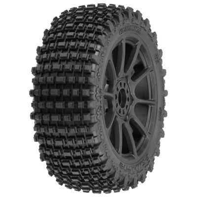Pro-Line Racing 1/8 Gladiator M2 Fr/Rr BgyTire MTD Blk Mach 10 2 PRO907421 RC Tire