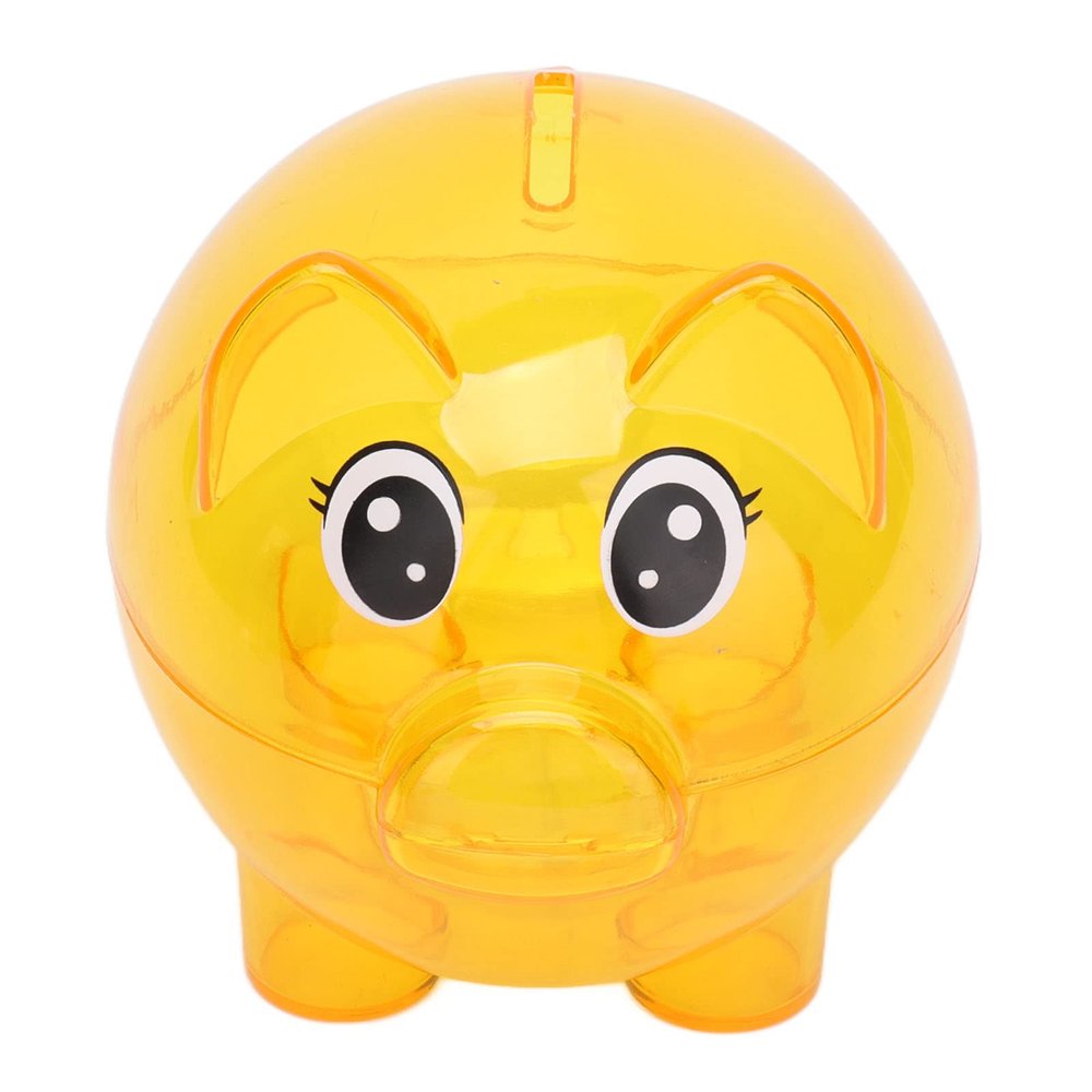 Buachois Piggy Bank,Transparent Plastic Money Saving Box,Anti Falling Cartoon Money Coins Saving Box,Safe Practical Pig Coin Cash Piggy Bank Boy Girl Gift(Small)