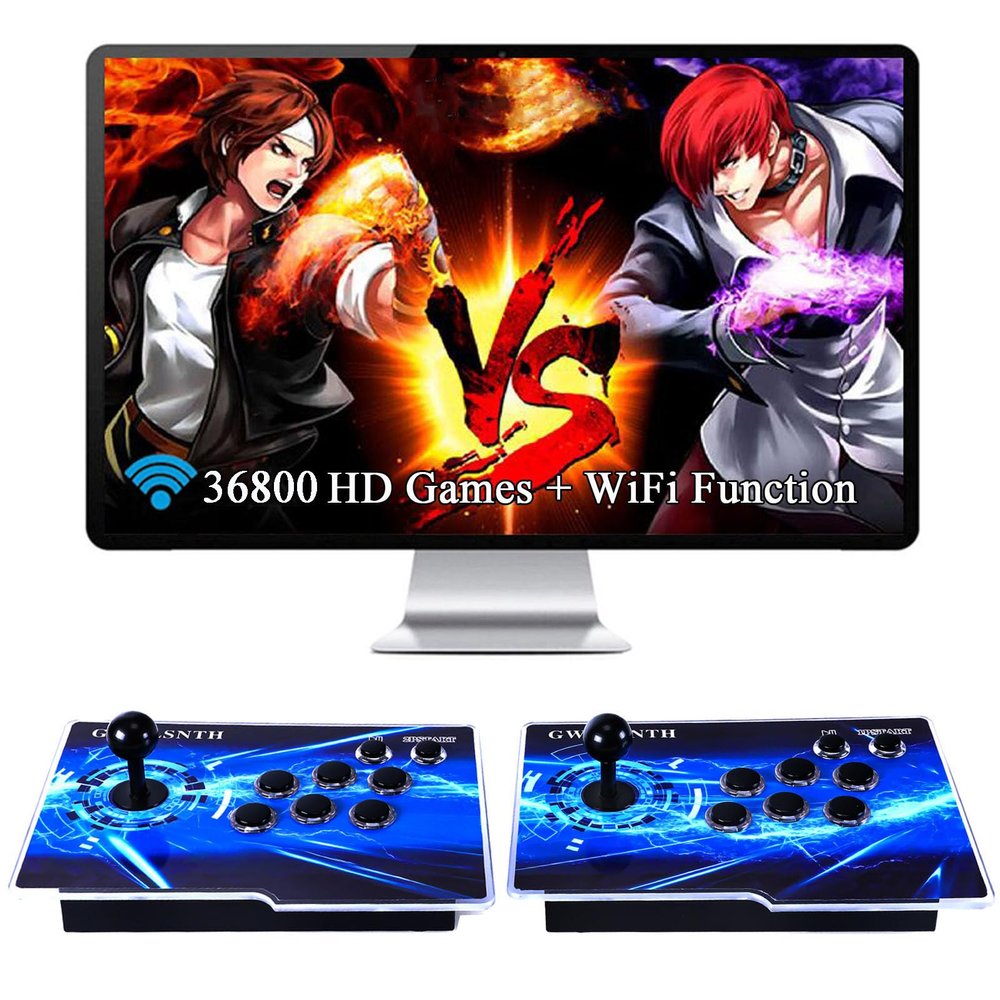 GWALSNTH 3D Pandora Box 18S Pro Arcade Games Console,36800 in 1 HD Video Game Machine,WiFi Function,Search/Save/Hide/Pause Games,Up to 4 Players,Sparated Joysticks