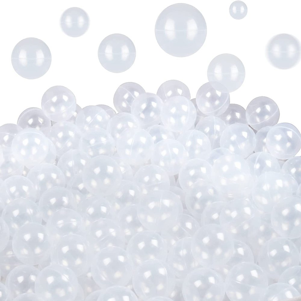 TRENDBOX 100 Ocean Balls for Babies Kids Children Soft Plastic Birthday Parties Events Playground Games Pool (Transparent)