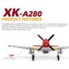 GoolRC WLtoys XK A280 RC Airplane, 2.4GHz 4 Channel Brushless Remote Control Plane for Adults, RC Aircraft Fighter with 6-Axis Gyro, 3D/6G Mode and LED Searchlight, Easy to Fly for Beginners view 2