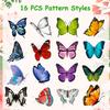 1600 PCS Butterfly Roll Stickers, 16 Styles Butterfly Stickers for Kids, Waterproof and Sun-Proof 3D Roll Sticker for Parties, Walls, Scrapbooks, Envelopes, Birthday and Greeting Cards view 4