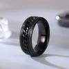 Adreamz 8mm Black 316L Stainless Steel Spinner Chain Ring for Men Women Anxiety Fidget for Stress Relief Wedding Band 7 view 3