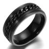 Adreamz 8mm Black 316L Stainless Steel Spinner Chain Ring for Men Women Anxiety Fidget for Stress Relief Wedding Band 9.5 view 1