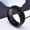 Adreamz 8mm Black 316L Stainless Steel Spinner Chain Ring for Men Women Anxiety Fidget for Stress Relief Wedding Band 9.5 view 2