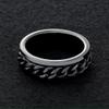 Adreamz 8mm Mens Women Black Chain 316L High Polished Stainless Steel Spinner Ring Spinning Rotating Anti Anxiety Fidget for Stress Relief Wedding Band 10 view 3